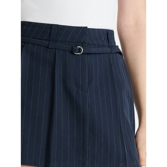 No Boundaries Women's Pleated Mini Skirt, Size M (8-10), Navy, Belted, Casual, - Picture 3 of 4